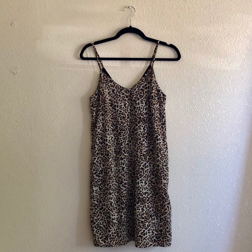 Leopard cheetah spaghetti strap dress